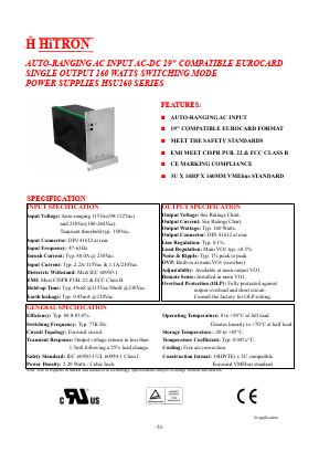 HSU160-11 Datasheet PDF HITRON ELECTRONICS CORPORTION
