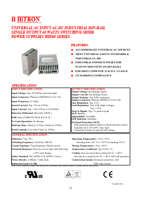 HID60-S120050 Datasheet PDF HITRON ELECTRONICS CORPORTION
