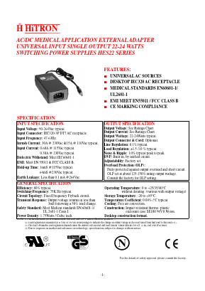 HES22-075300 Datasheet PDF HITRON ELECTRONICS CORPORTION