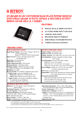 HDH40-24D-D120I Datasheet PDF HITRON ELECTRONICS CORPORTION
