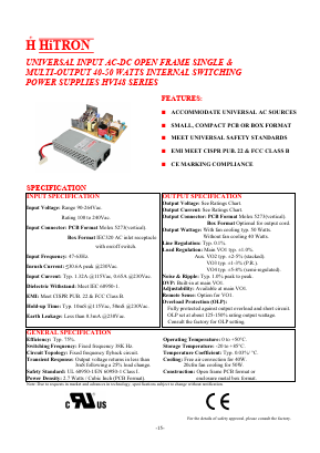 HVI48-S480010 Datasheet PDF HITRON ELECTRONICS CORPORTION