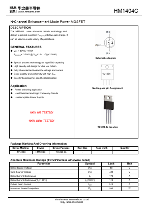 HM1404C Datasheet PDF Shenzhen Huazhimei Semiconductor Co., Ltd