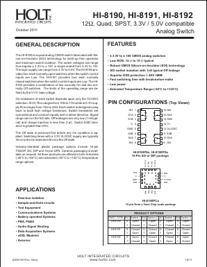 HI-8190 Datasheet PDF Holt Integrated Circuits