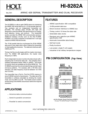 HI-8282ACRT Datasheet PDF Holt Integrated Circuits