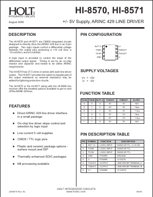 HI-8571 Datasheet PDF Holt Integrated Circuits