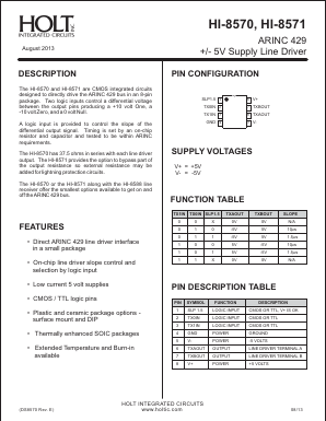 HI-8571 Datasheet PDF Holt Integrated Circuits