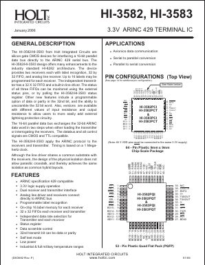 HI-3582CJIF-10_06 Datasheet PDF Holt Integrated Circuits