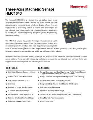 HMC1043 Datasheet PDF Honeywell Accelerometers