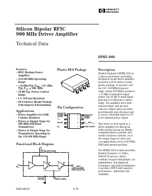 HPMX-3002/T10 Datasheet PDF HP => Agilent Technologies