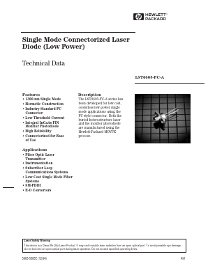 LST0627-SC-A Datasheet PDF HP => Agilent Technologies