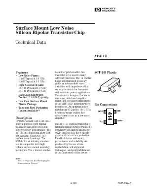 AT-41411 Datasheet PDF HP => Agilent Technologies