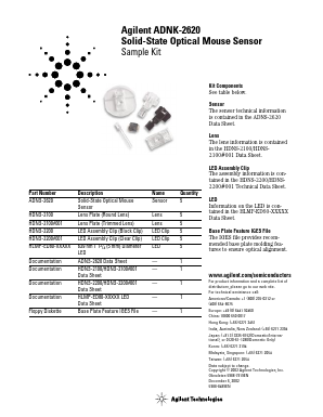 ADNS-2620 Datasheet PDF HP => Agilent Technologies