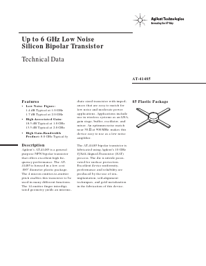 AT-41485 Datasheet PDF HP => Agilent Technologies