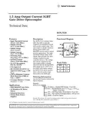 HCPL-T250 Datasheet PDF HP => Agilent Technologies