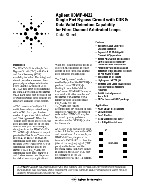 HDMP-0422 Datasheet PDF HP => Agilent Technologies