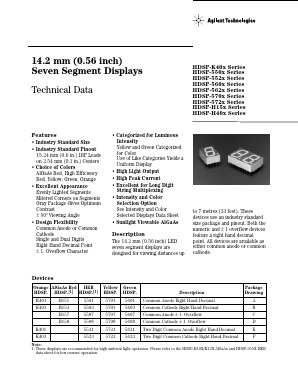 HDSP-5601-00000 Datasheet PDF HP => Agilent Technologies