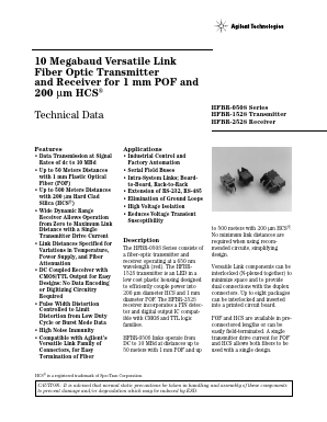 HFBR-0508 Datasheet PDF HP => Agilent Technologies