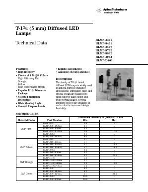 HLMP-D501-D00DD Datasheet PDF HP => Agilent Technologies