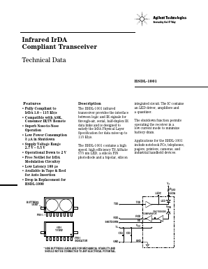 HSDL-1001 Datasheet PDF HP => Agilent Technologies