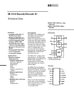 HSDL-7001-100 Datasheet PDF HP => Agilent Technologies