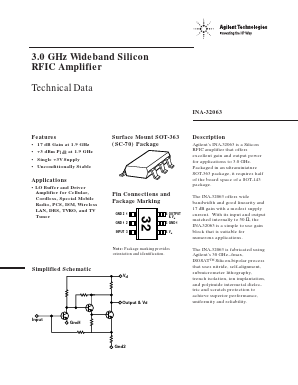 INA-32063-TR1 Datasheet PDF HP => Agilent Technologies
