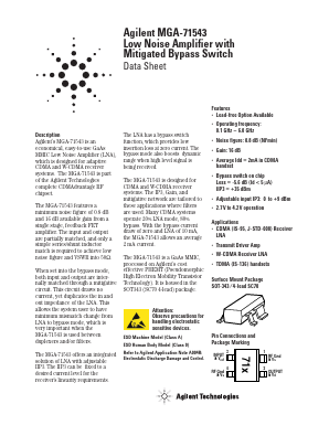 MGA-71543 Datasheet PDF HP => Agilent Technologies