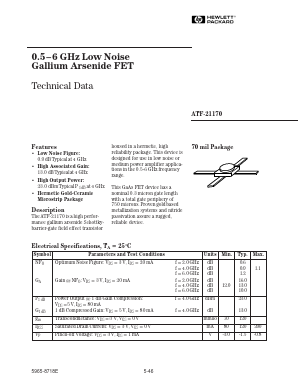 ATF-21170 Datasheet PDF HP => Agilent Technologies
