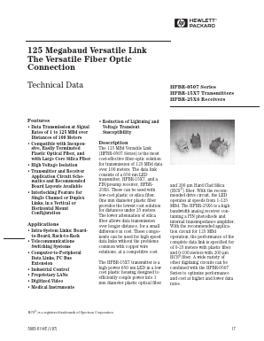 HFBR-25X6 Datasheet PDF HP => Agilent Technologies