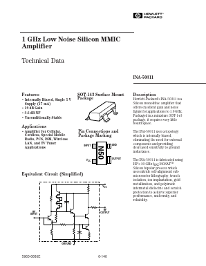INA-50311 Datasheet PDF HP => Agilent Technologies