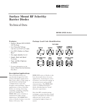 HSMS-2863 Datasheet PDF HP => Agilent Technologies