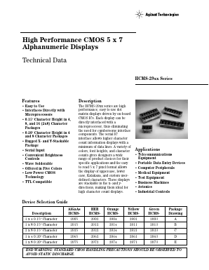 HCMS-2974 Datasheet PDF HP => Agilent Technologies