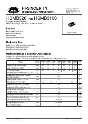 HSMB320 Datasheet PDF Hi-Sincerity Mocroelectronics