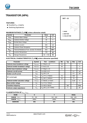 2SC2859 Datasheet PDF Shenzhen Jin Yu Semiconductor Co., Ltd. 