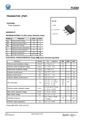 FCX591 Datasheet PDF Shenzhen Jin Yu Semiconductor Co., Ltd. 