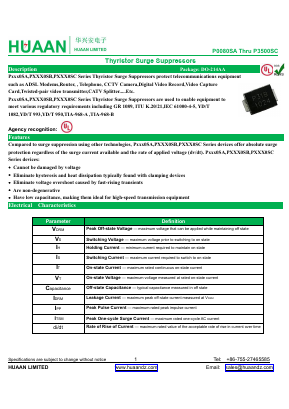 P0080SC Datasheet PDF HuaXinAn Electronics CO.,LTD