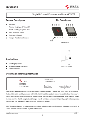 HY3203C2 Datasheet PDF HUAYI MICROELECTRONICS CO.,LTD.