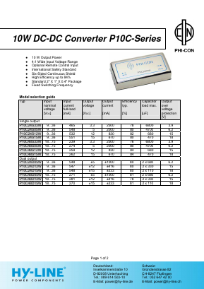P10C24S12W Datasheet PDF HY-LINE Power Components