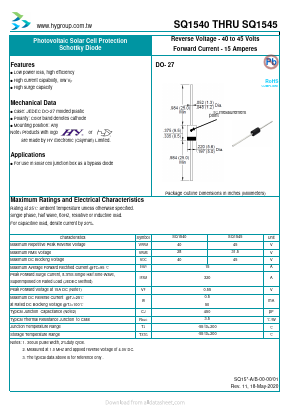 SQ1540 Datasheet PDF HY ELECTRONIC CORP.