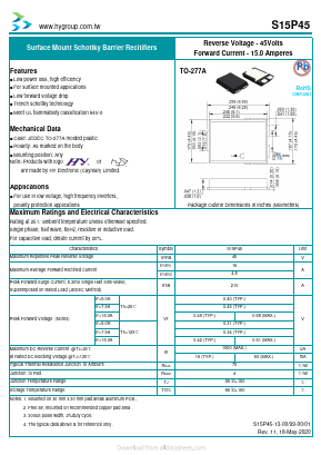S15P45 Datasheet PDF HY ELECTRONIC CORP.