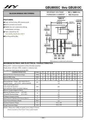 GBU806C Datasheet PDF HY ELECTRONIC CORP.