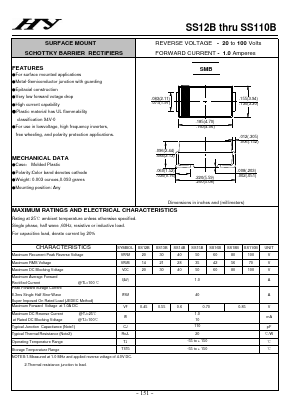 SS14B Datasheet PDF HY ELECTRONIC CORP.