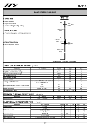 1N914 Datasheet PDF HY ELECTRONIC CORP.