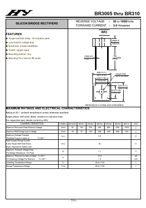 BR310 Datasheet PDF HY ELECTRONIC CORP.