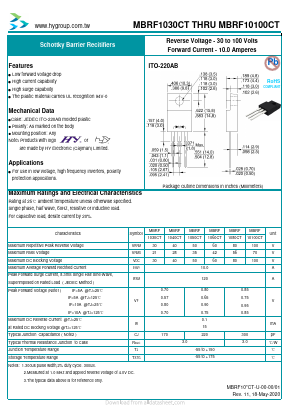 MBRF1030CT Datasheet PDF HY ELECTRONIC CORP.