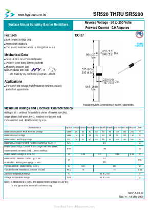 SR550 Datasheet PDF HY ELECTRONIC CORP.