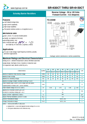 SR1630CT Datasheet PDF HY ELECTRONIC CORP.