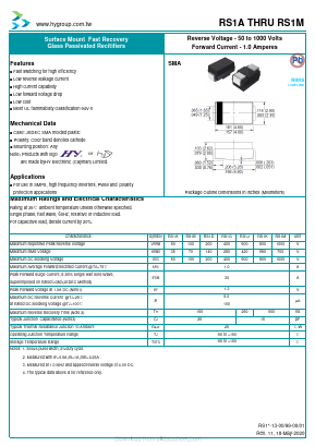 RS1A Datasheet PDF HY ELECTRONIC CORP.