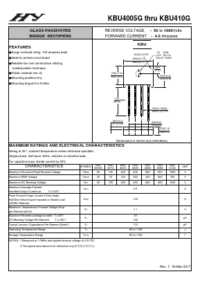 KBU406G Datasheet PDF HY ELECTRONIC CORP.