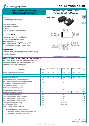 RS1AL Datasheet PDF HY ELECTRONIC CORP.