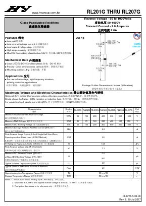 RL201G Datasheet PDF HY ELECTRONIC CORP.